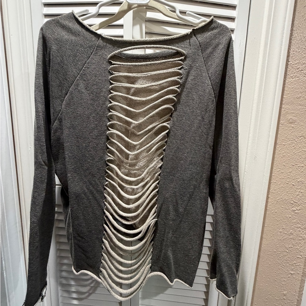Free people Gray Long Sleeve Sweatshirt